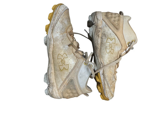 Vist Large View of Product Image Which is Used Under Armour BB/SB Cleats White Youth 06.0
