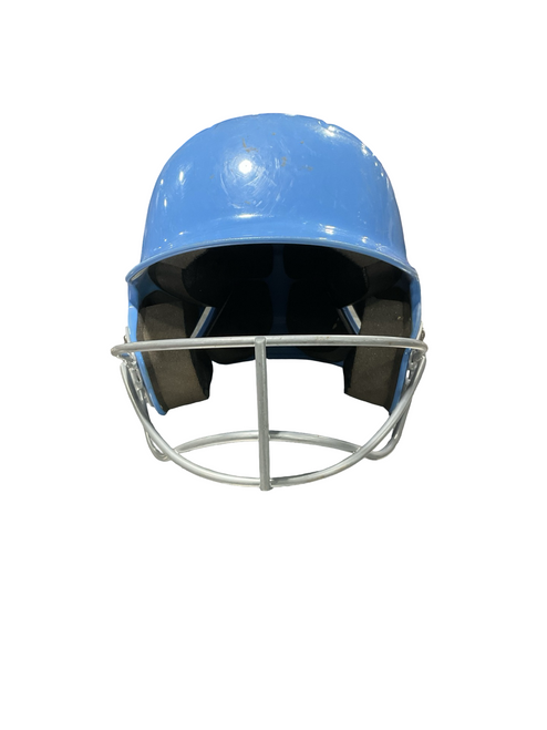 Vist Large View of Product Image Which is Used Easton BABY BLUE HELMET 6 1/4- 6 7/8 Batting Helmet w/Mask Carolina Blue Fits all