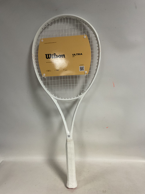 Vist Large View of Product Image Which is Used Wilson ULTRA UV Adult Tennis Racquet White 4 3/8"