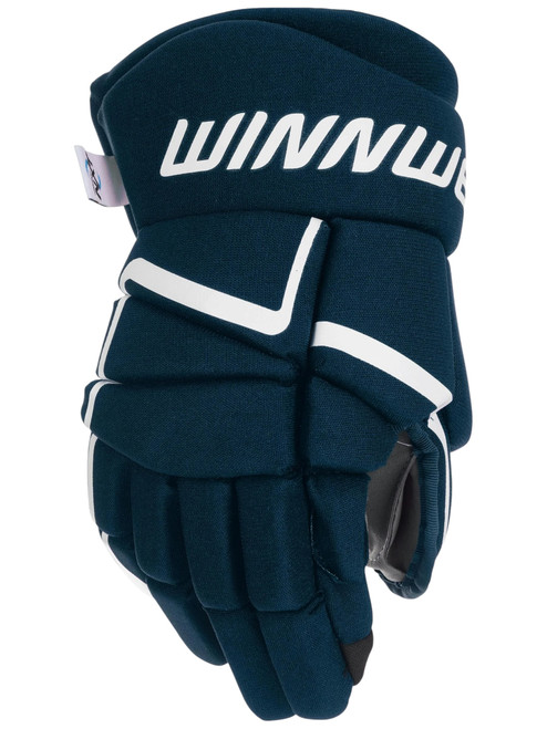 Vist Large View of Product Image Which is NEW WINNWELL AMP500 15” ADULT HOCKEY GLOVES - NAVY BLUE/WHITE