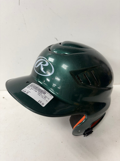 Vist Large View of Product Image Which is Used Rawlings COOLFLO SR Batting Helmet No Mask Green One Size