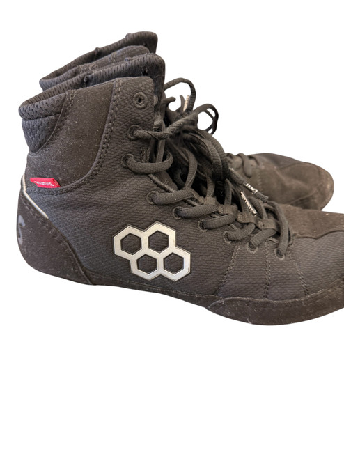 Vist Large View of Product Image Which is Used Rudis RUDNC1006-BLKOUT-09 Wrestling Shoes Black Senior 9
