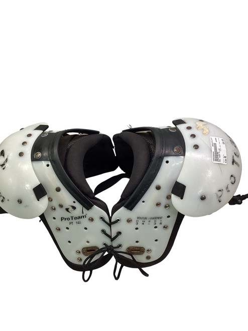 Vist Large View of Product Image Which is Used PRO TEAM PT140 FB Shoulder Pads White MD