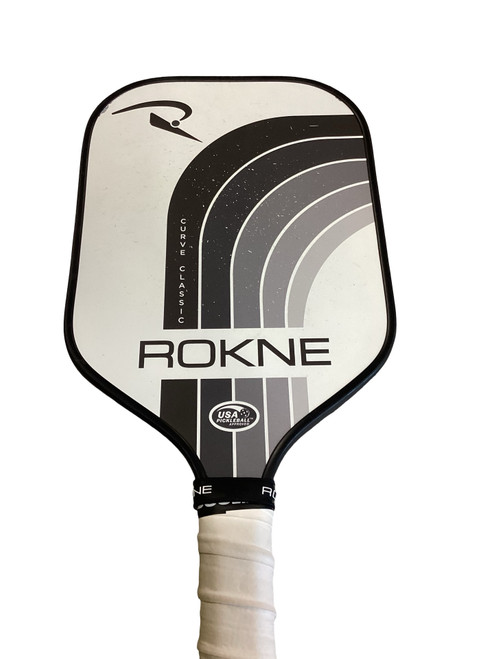 Vist Large View of Product Image Which is Used ROKNE CURVE CLASSIC Pickleball Racquet White