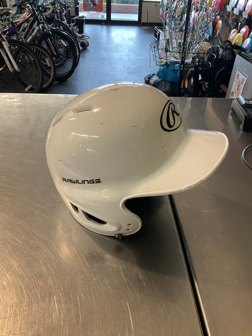 Vist Large View of Product Image Which is Used Rawlings BATTING HELMET 6 1/4-6 7/8 Batting Helmet No Mask White SM