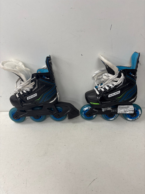 Vist Large View of Product Image Which is Used Bauer X-LP ADJ SZ 7-10Y Child Rec Fitness Skates Black Adjustable Y7-Y10 (new= $140)