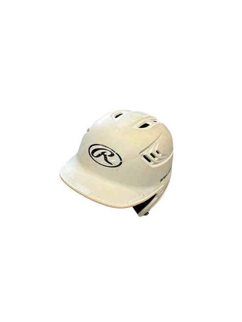 Vist Large View of Product Image Which is Used Rawlings HELMET Batting Helmet No Mask White LG