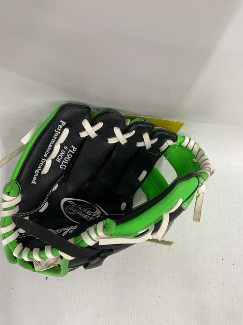 Vist Large View of Product Image Which is Used Rawlings PL90LG BB/SB Glove LH Throw Green 9"
