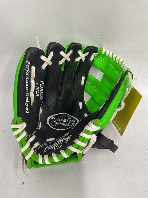 Vist Large View of Product Image Which is Used Rawlings PL90LG BB/SB Glove LH Throw Green 9"