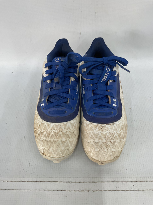 Vist Large View of Product Image Which is Used Under Armour BASEBALL CLEAT BB/SB Cleats Navy And White Junior 02