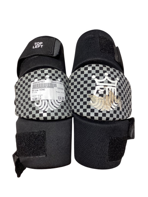 Vist Large View of Product Image Which is Used Brine KING Lacrosse Arm Pads/Guards Black LG