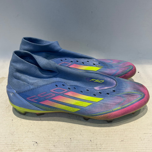 Vist Large View of Product Image Which is Used Adidas Soccer Cleats Sky Blue Senior 9.5