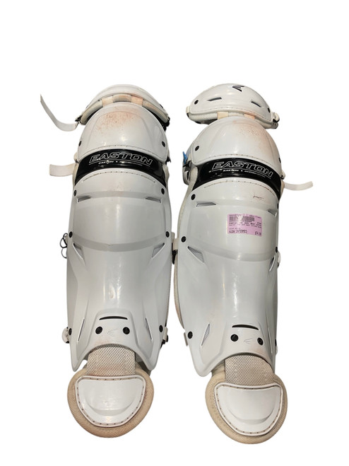 Vist Large View of Product Image Which is Used Easton THE VERY BEST CATCHER SHINS Catchers Leg Guards White Intermed