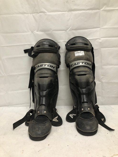 Vist Large View of Product Image Which is Used Easton 12-16 SHIN GUARDS Catchers Leg Guards Black Intermed