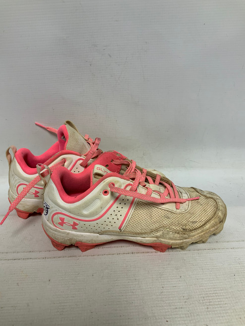 Vist Large View of Product Image Which is Used Under Armour GLYDE BB/SB Cleats Pink Junior 05.5