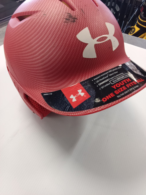 Vist Large View of Product Image Which is Used Under Armour Batting Helmet No Mask Red One Size
