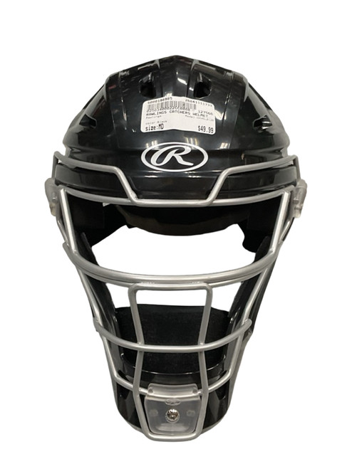 Vist Large View of Product Image Which is Used Rawlings CHVEL2-JR Catchers Helmet w/Mask Black MD
