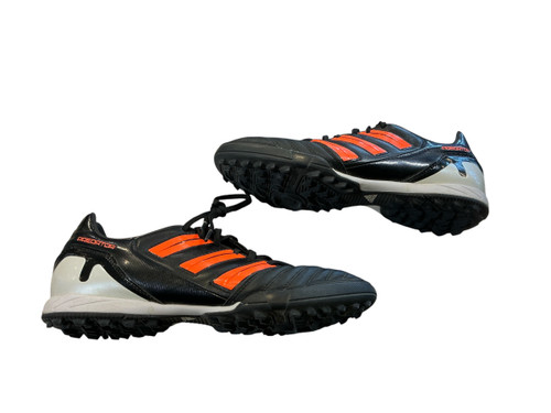 Vist Large View of Product Image Which is Used Adidas Soccer Turf Shoes Black And Orange Senior 8