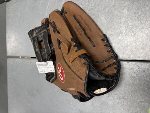 Vist Large View of Product Image Which is Used Rawlings PREMIUM BB/SB Glove RH Throw Brown 14"