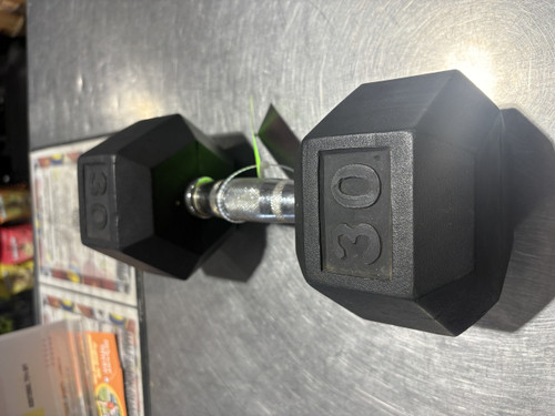 Vist Large View of Product Image Which is Used Rubber Hex Dumbbell (Each) 30 lb
