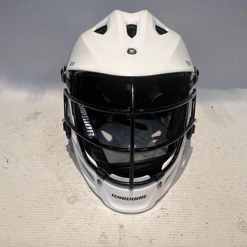 Vist Large View of Product Image Which is Used Warrior BURN JR WHT Lacrosse Helmet White S/M