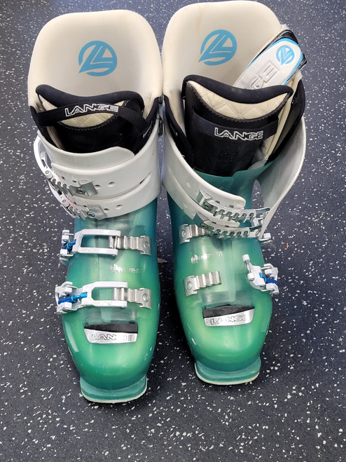 Vist Large View of Product Image Which is Used Lange XJ 90 Womens DH Ski Boot Green 255 MP - M07.5 - W08.5