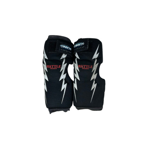 Vist Large View of Product Image Which is Used ONYX BATTLE SERIES Lacrosse Arm Pads/Guards Black SM