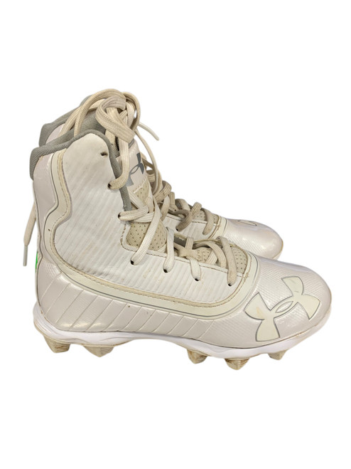 Vist Large View of Product Image Which is Used Under Armour Jr FB Cleats White Junior 03