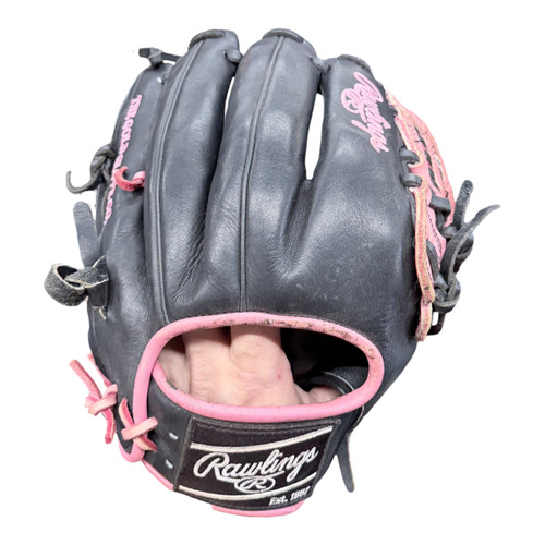 Vist Large View of Product Image Which is Used Rawlings HEART OF THE HIDE PRO206-30 BB/SB Glove RH Throw Black 12"