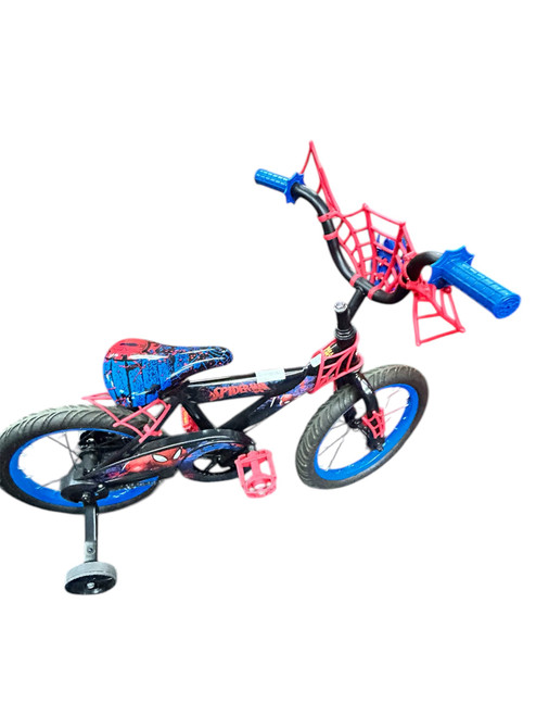 Vist Large View of Product Image Which is Used Huffy SPIDERMAN BIKE Training Wheel Bike Boys Black 18"