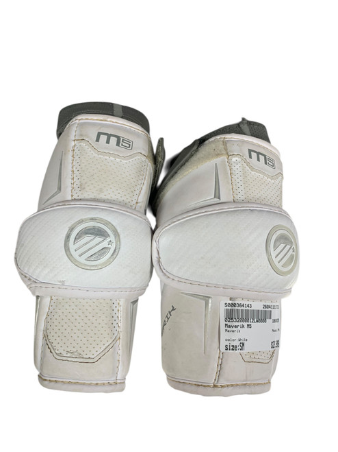 Vist Large View of Product Image Which is Used Maverik M5 Lacrosse Arm Pads/Guards White SM
