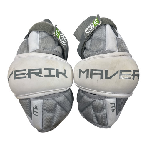 Vist Large View of Product Image Which is Used Maverik MX Lacrosse Arm Pads/Guards White LG