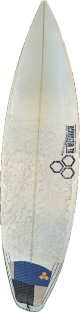 Vist Large View of Product Image Which is Used Al Merrick BLACK AND WHITE Surfboard White 6Ft 1In