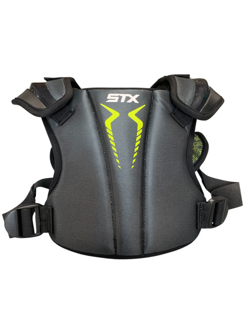 Vist Large View of Product Image Which is Used STX STALLION 200+ S SHOULDER PADS Lacrosse Shoulder Pads Black SM