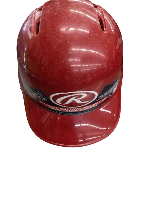 Vist Large View of Product Image Which is Used Rawlings BASEBALL HELMET Batting Helmet No Mask Red SM