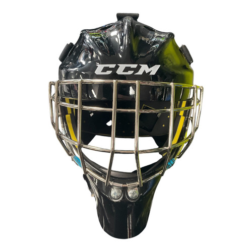 Vist Large View of Product Image Which is Used CCM AXIS 1.5 Youth Goalie Helmet/Mask Black One Size