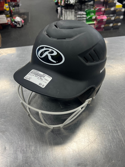 Vist Large View of Product Image Which is Used Rawlings RCFH W MASK Batting Helmet w/Mask Black M/L