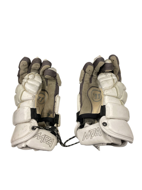Vist Large View of Product Image Which is Used Warrior MD4 Lacrosse Gloves Mens White 13"