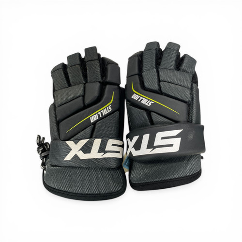 Vist Large View of Product Image Which is Used STX STALLION 200 Lacrosse Gloves Junior Black SM