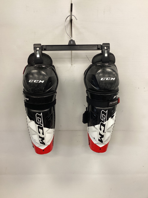 Vist Large View of Product Image Which is Used CCM FT 475 Junior Shin Guards Black 11"