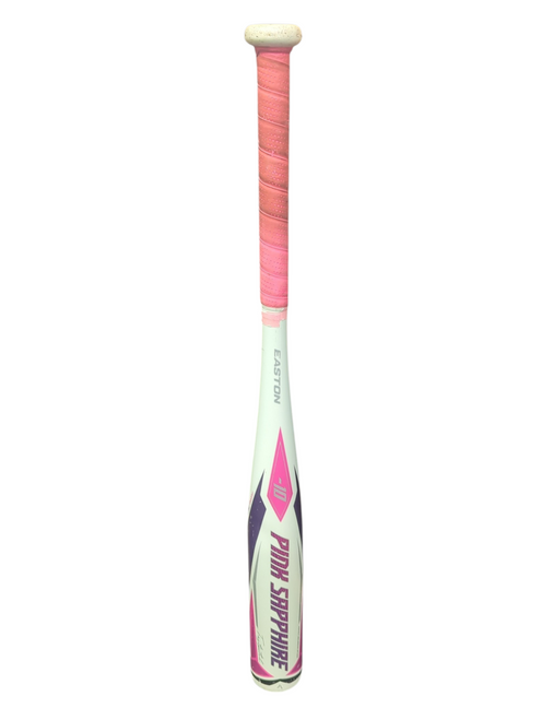 Vist Large View of Product Image Which is Used Easton FP22PSA PINK SAPPHIRE BB/SB Fastpitch Bat White 26"