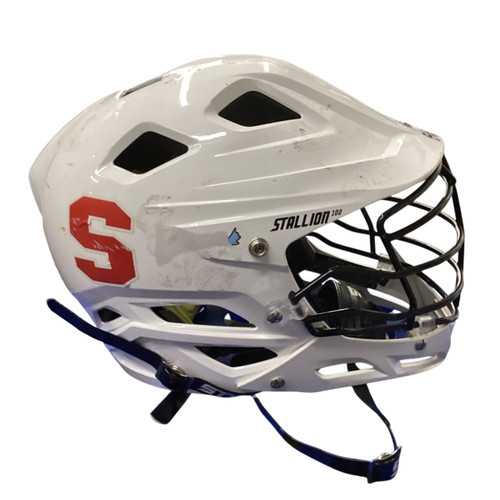 Vist Large View of Product Image Which is Used Schutt STALLION 100 Lacrosse Helmet White SM