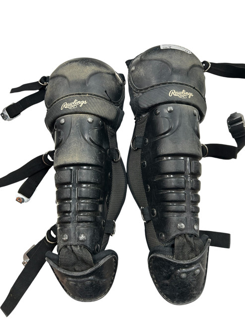 Vist Large View of Product Image Which is Used Rawlings LGP2JR-B LEG GUARDS Catchers Leg Guards Black Junior