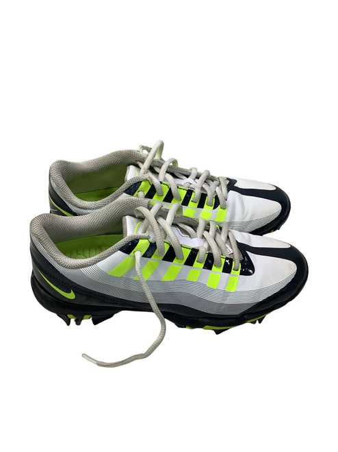 Vist Large View of Product Image Which is Used Nike VAPOR BB CLEATS BB/SB Cleats White/Black/Yellow Youth 06.0