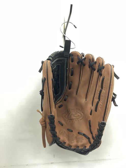 Vist Large View of Product Image Which is Used Rawlings PREMIUM SERIES BB/SB Glove RH Throw Brown 12 1/2"
