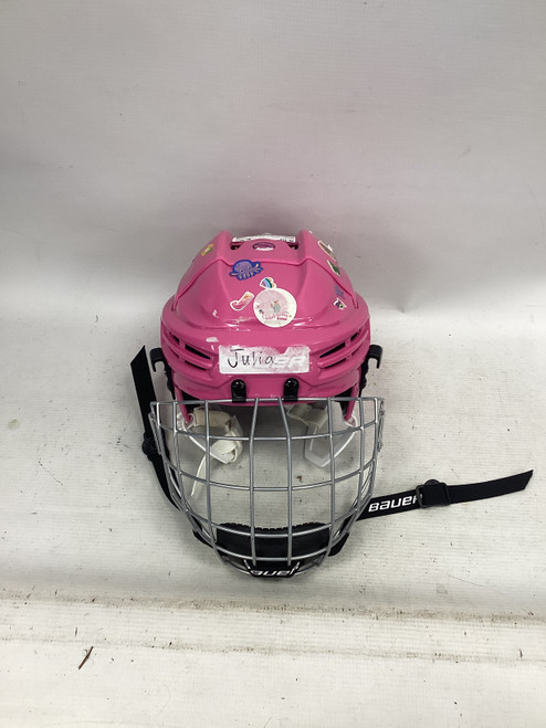 Vist Large View of Product Image Which is Used Bauer PRODIGY Helmet Cage Combo Pink One Size