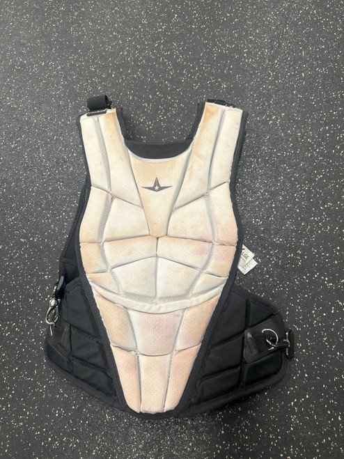 Vist Large View of Product Image Which is Used All-Star CPW Catchers Chest Protector White Intermed