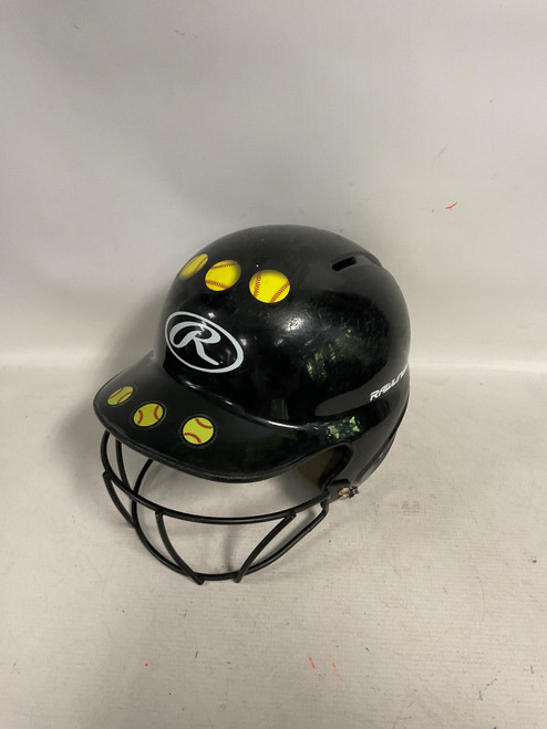 Vist Large View of Product Image Which is Used Rawlings HELMET Batting Helmet w/Mask Black S/M
