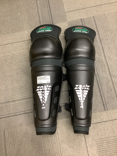 Vist Large View of Product Image Which is Used ZONE HOCKEY SHINGAURD Senior Shin Guards Black 14"