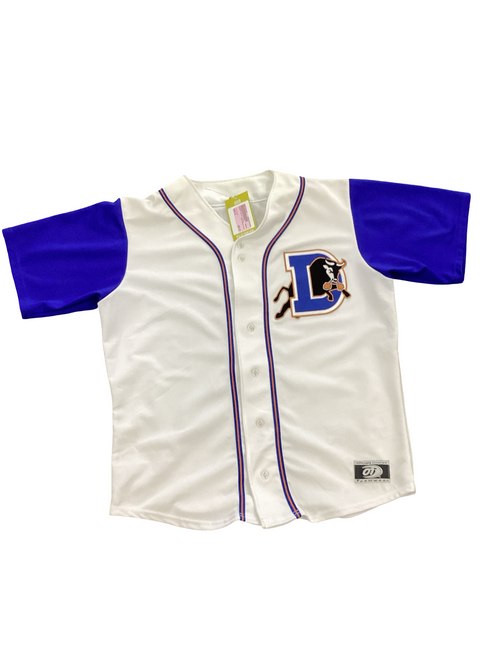 Vist Large View of Product Image Which is Used DURHAM BULLS BB/SB Jersey White LG